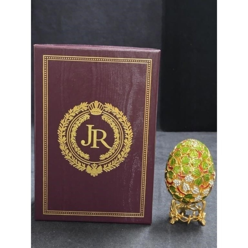 Joan Rivers "Spring Clover" Green Faberge Egg Imperial Treasures Four Seasons